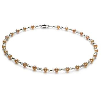 6-7mm di Perle Acqua Dolce Collana en Paige Rosa