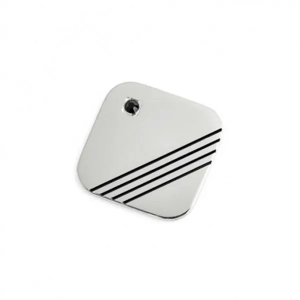 PIASTRINA QUADRATA CON CRISTALLO NERO E LINEE NERE PER ANELLO CHANGY