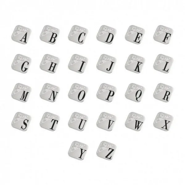 PIASTRINA QUADRATA CON LETTERA J PER ANELLO CHANGY