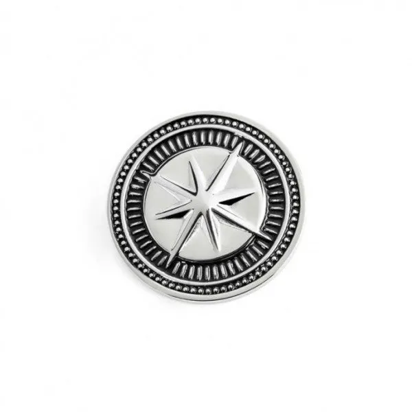 PIASTRINA TONDA CON ROSA DEI VENTI PER ANELLO CHANGY