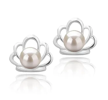 5-6mm di Perle Acqua Dolce Orecchini en Principessa Bianco