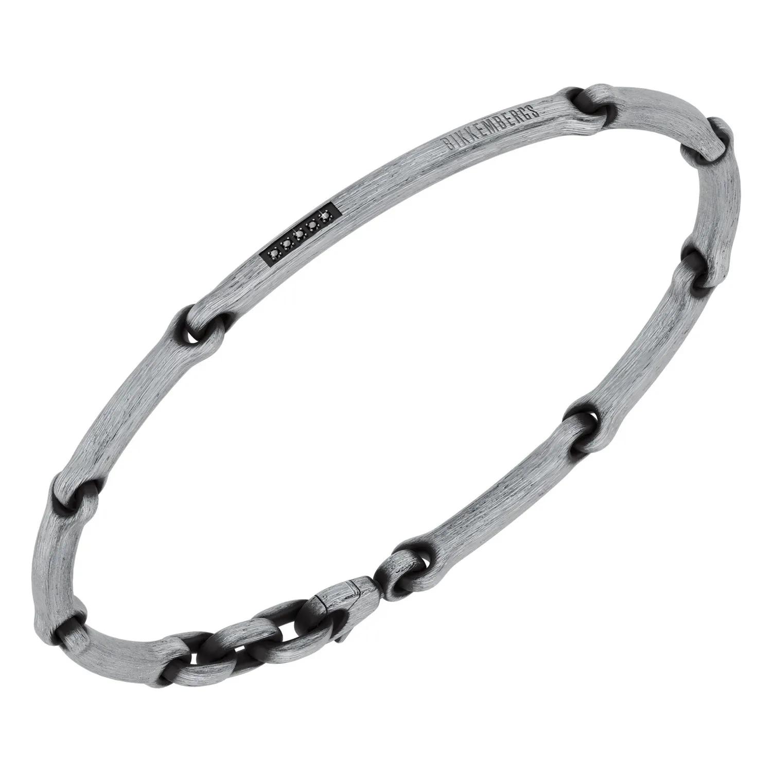 Bikkembergs Bracciale Uomo In Acciaio Brunito E Diamanti