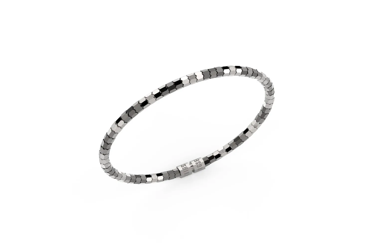 Bikkembergs Bracciale Uomo Geometrics In Acciaio Con Elementi Sfaccettati