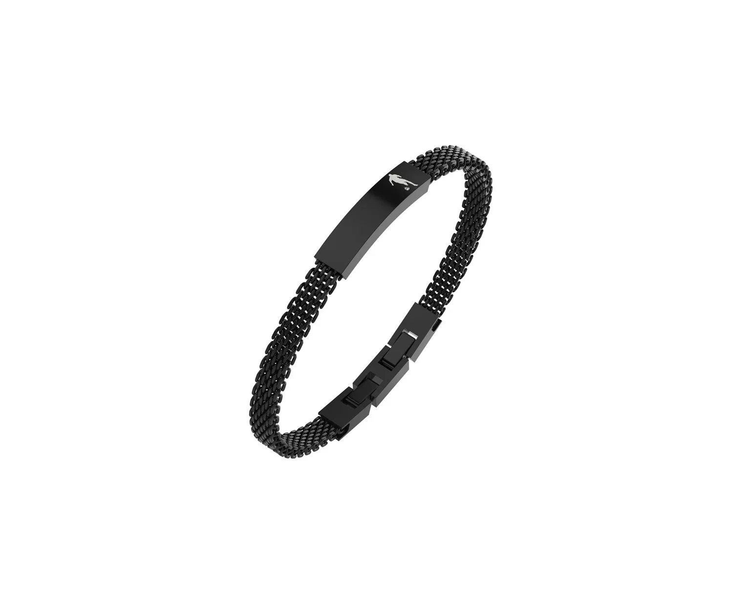 Bikkembergs Bracciale Uomo In Acciaio Nero Con Calciatore