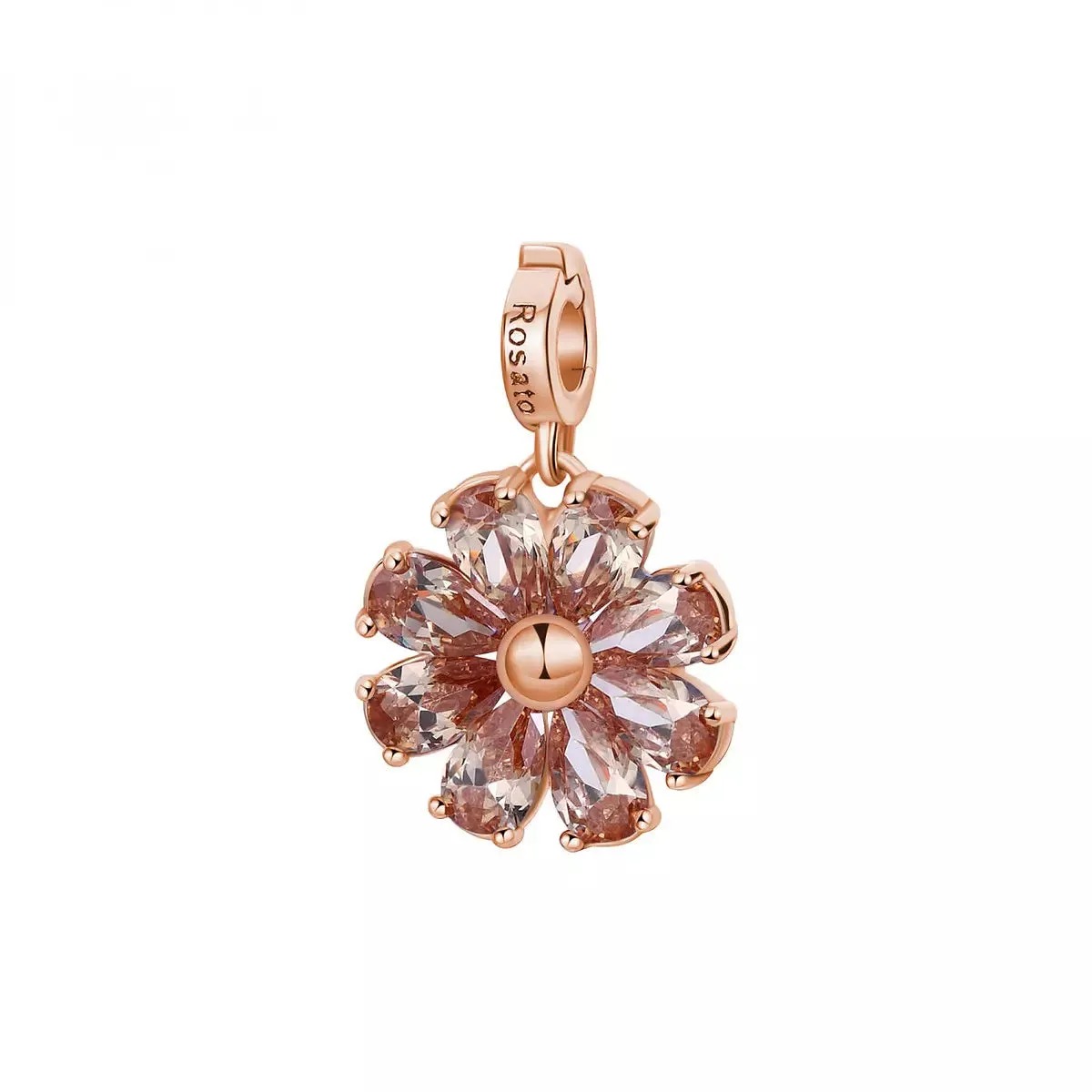 Rosato Charm Fiore con Zirconi Champagne RZLE069