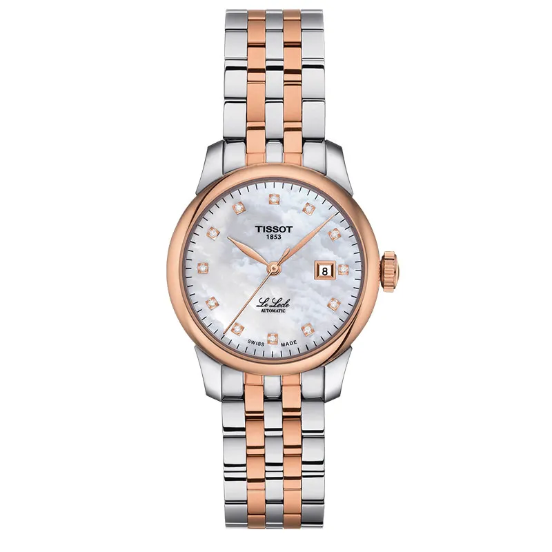 TISSOT – OROLOGIO DONNA – LE LOCLE AUTOMATIC LADY ACCIAIO GRIGIO E PVD ORO ROSA