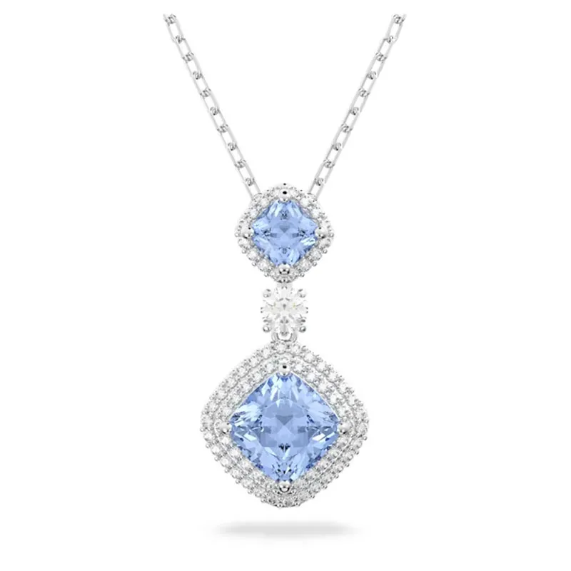 SWAROVSKI – COLLANA DONNA – Collana Angelic Blu, Placcato rodio