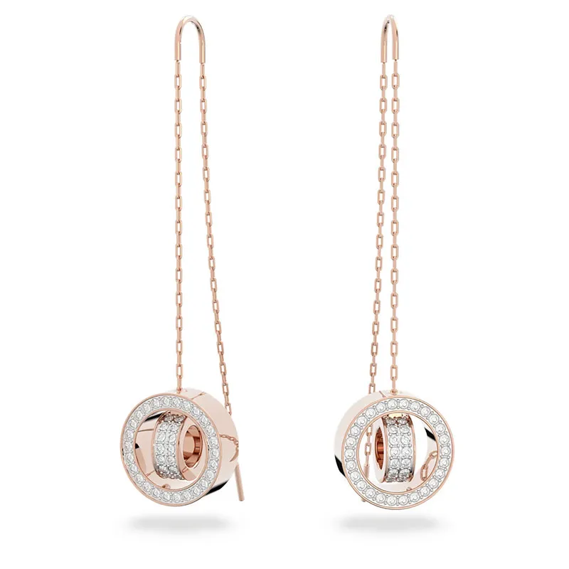 SWAROVSKI – ORECCHINI DONNA – Orecchini pendenti Hollow lunghi placcato color oro rosa