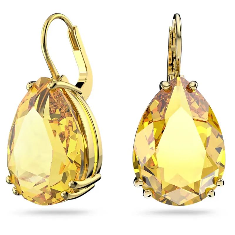 SWAROVSKI – ORECCHINI DONNA – Orecchini pendenti Millenia Taglio Pear, Gialli, Placcato color oro