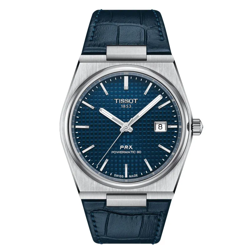 TISSOT – OROLOGIO UOMO – TISSOT PRX POWERMATIC 80 40 MM QUADRANTE BLU CINTURINO IN PELLE