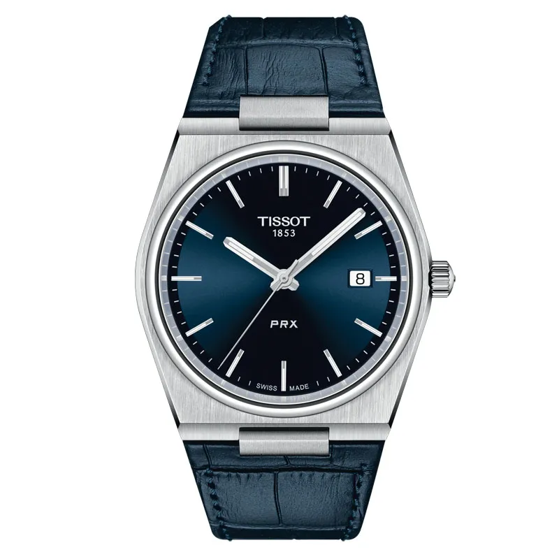 TISSOT – OROLOGIO UOMO – TISSOT PRX 40 MM QUADRANTE BLU CINTURINO IN PELLE