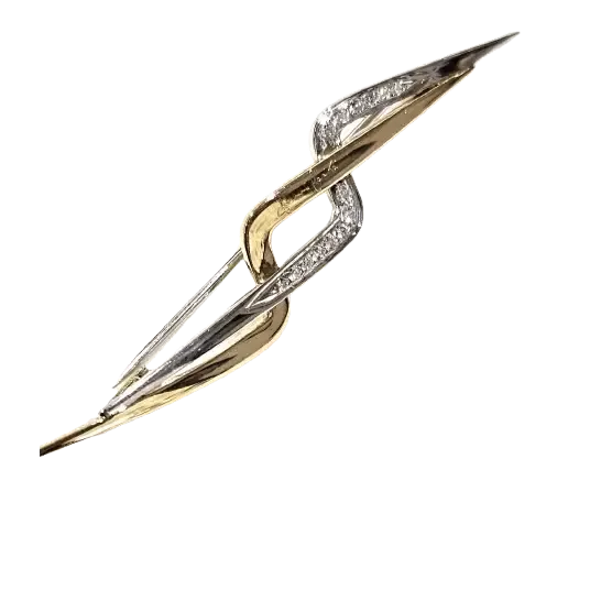 Spilla Oro Giallo e Bianco con Diamanti Gianni Carità