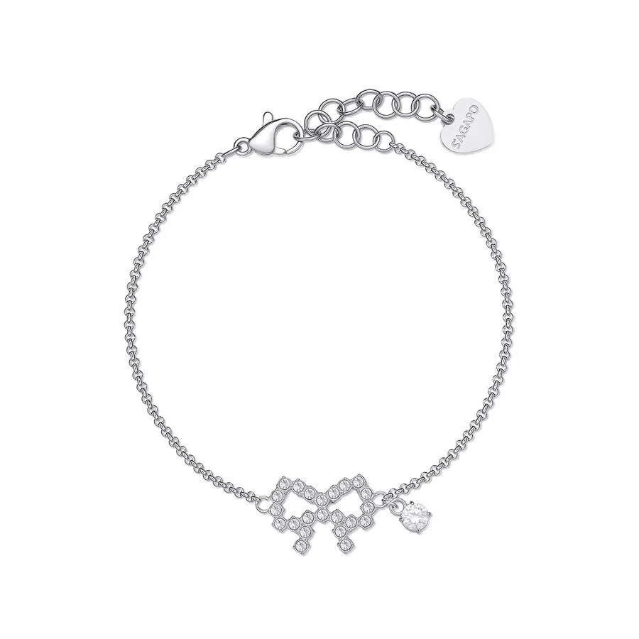 bracciale con fiocchetto di cristalli in acciaio SAGAPò Twinkle swn13
