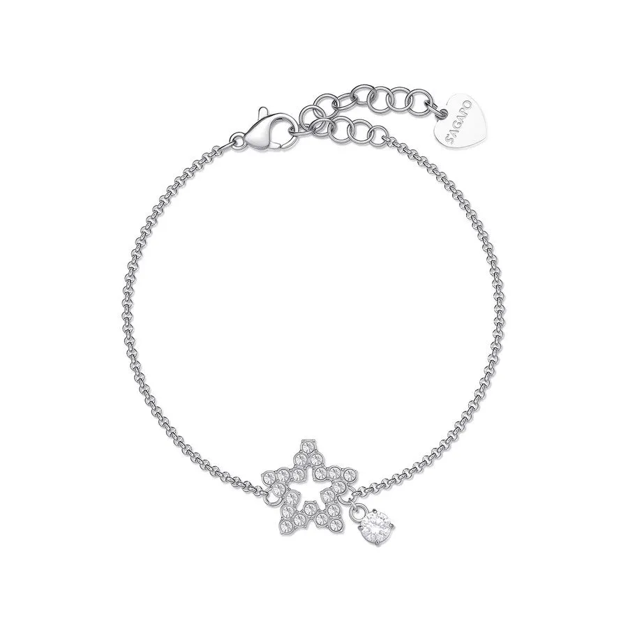 bracciale con stella di cristalli in acciaio SAGAPò Twinkle swn15