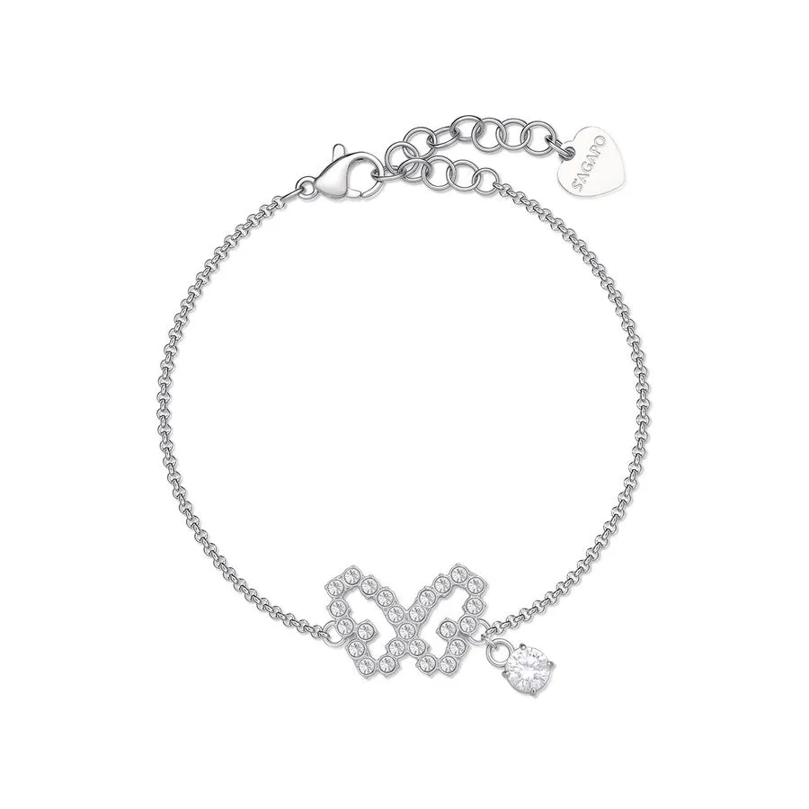 bracciale con farfalla di cristalli in acciaio SAGAPò Twinkle swn19