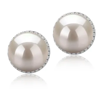 10-11mm di Perle Acqua Dolce Orecchini en Tammy Bianco