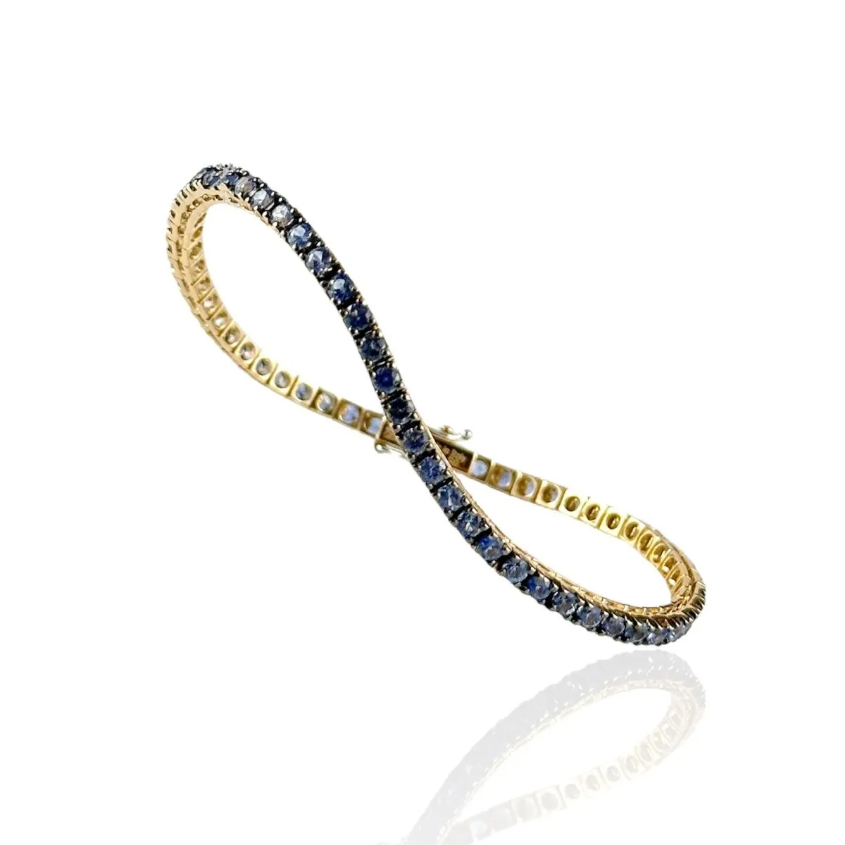 Tennis in oro giallo con zaffiri - Simmi Gioielli