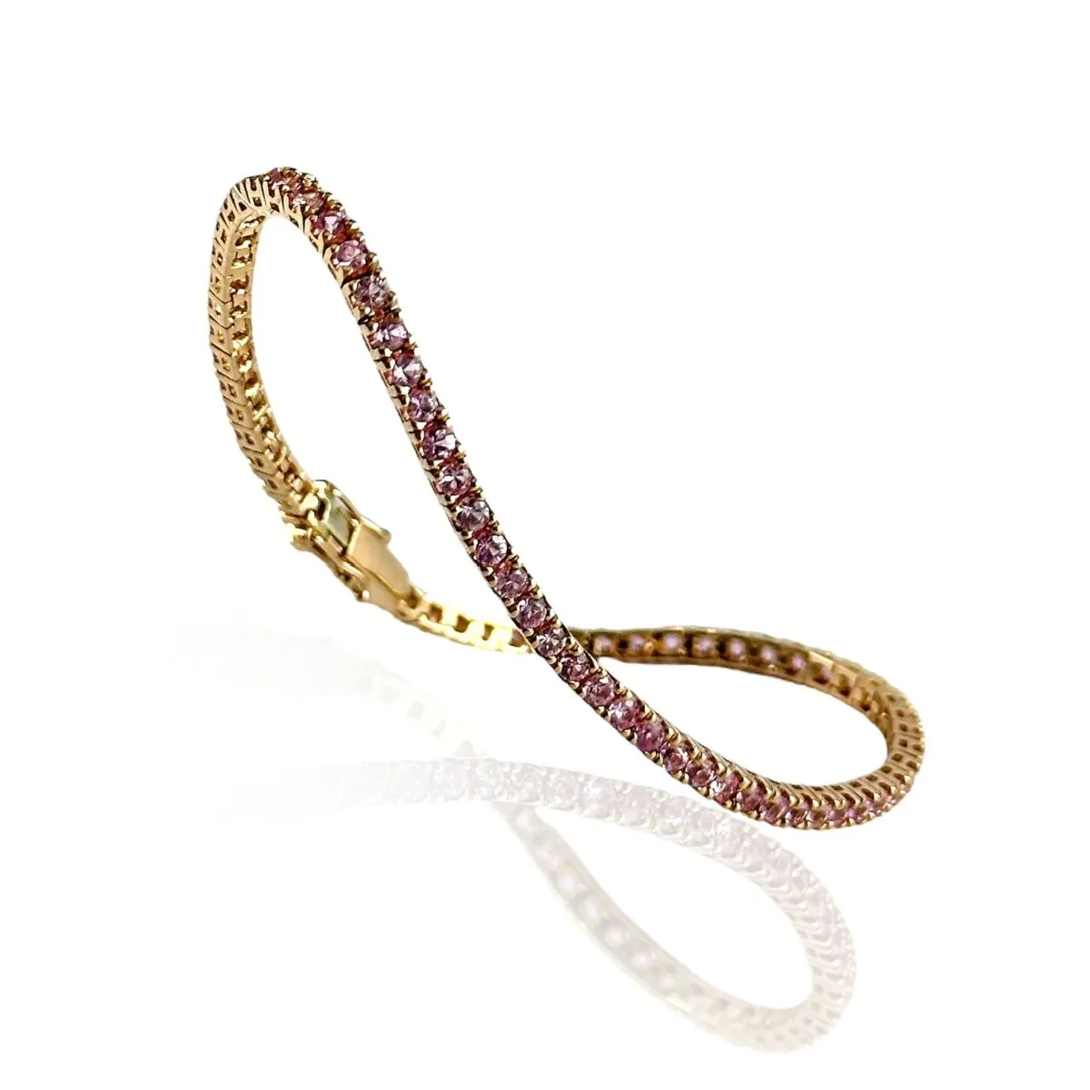 Tennis in oro rosa e zaffiri - Simmi Gioielli