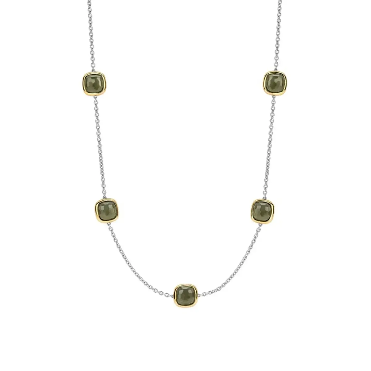 Ti Sento Collana Argento con Pietre Khaki