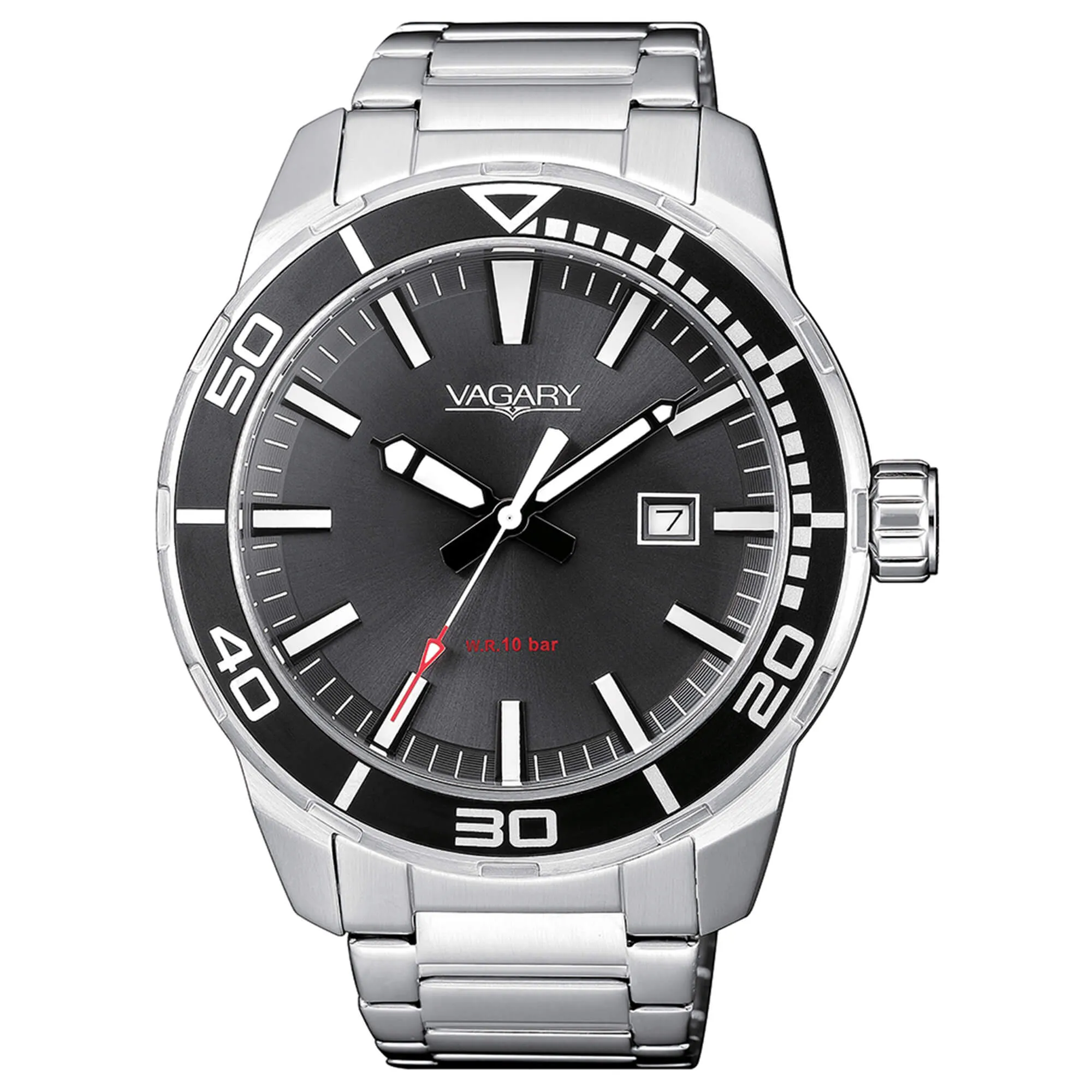 OROLOGIO VAGARY AQUA 39 SOLOTEMPO 43,7 MM NERO - IB8-011-61