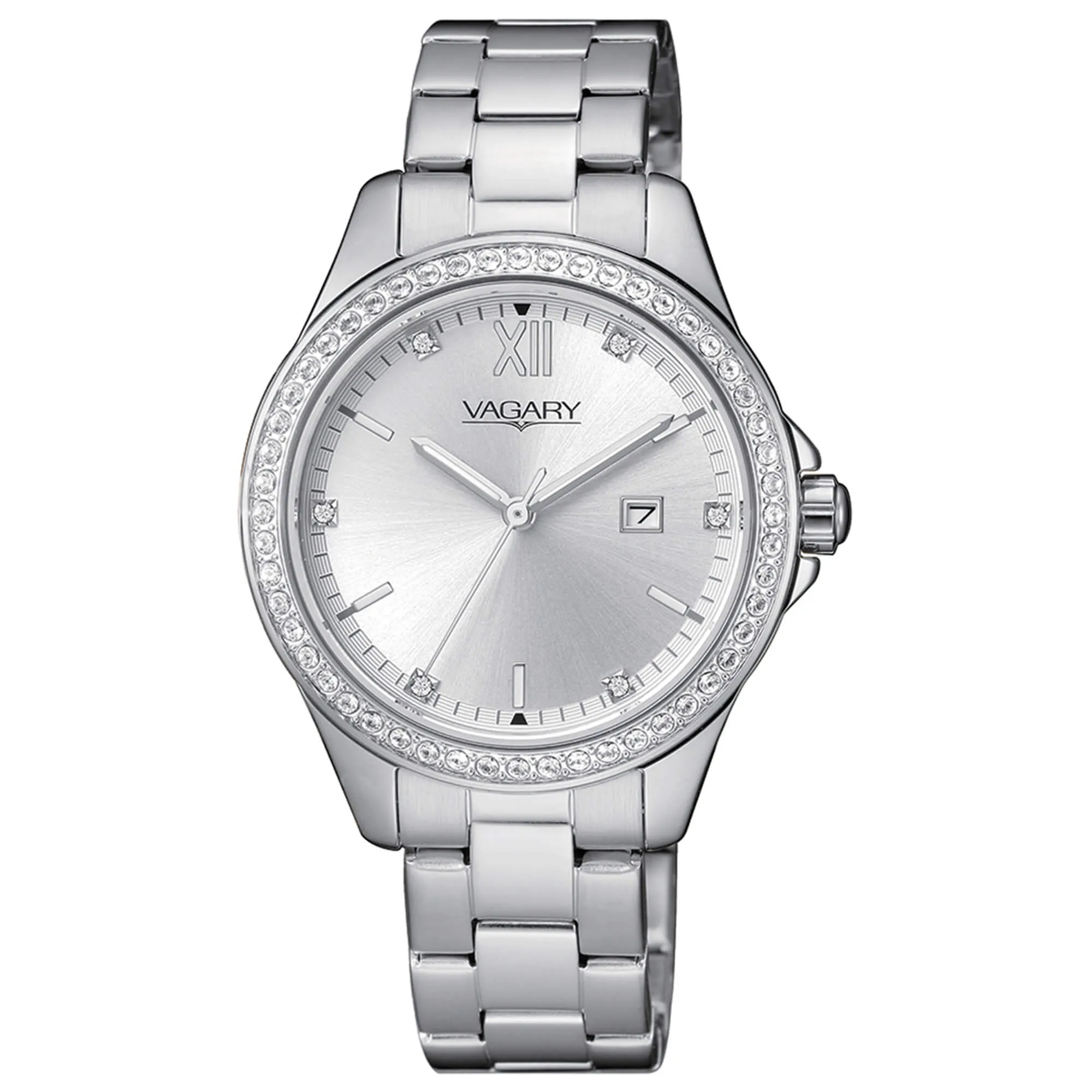 OROLOGIO VAGARY TIMELESS LADY 32 MM SILVER CON CRISTALLI - IU2-413-11