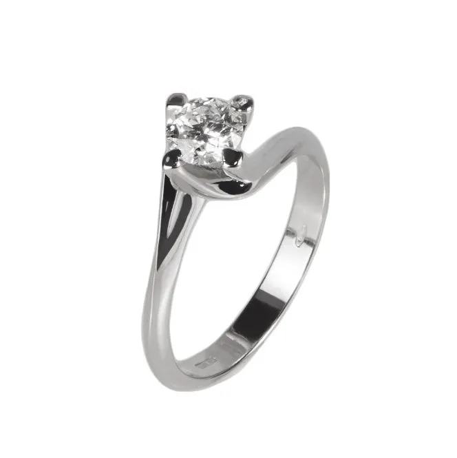 Solitario oro e diamante naturale da 0,38 ct.