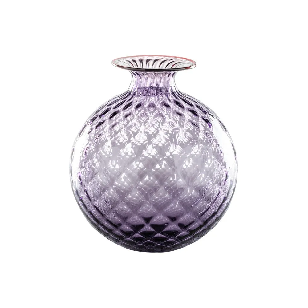 Venini Vaso Monofiore Balloton Indaco / filo rosso 24.5 cm