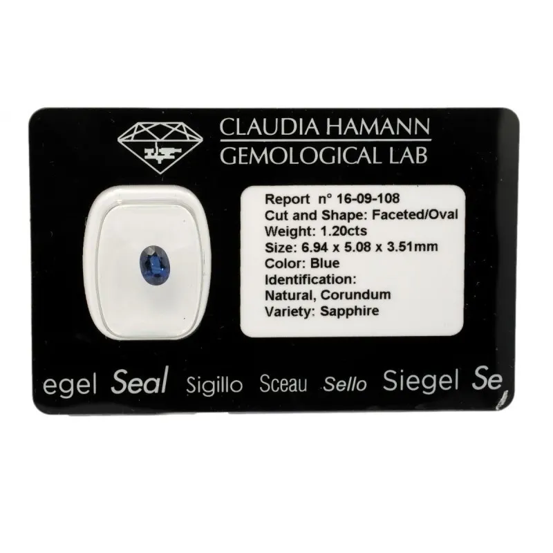 zaffiro blu di 1,20 carati